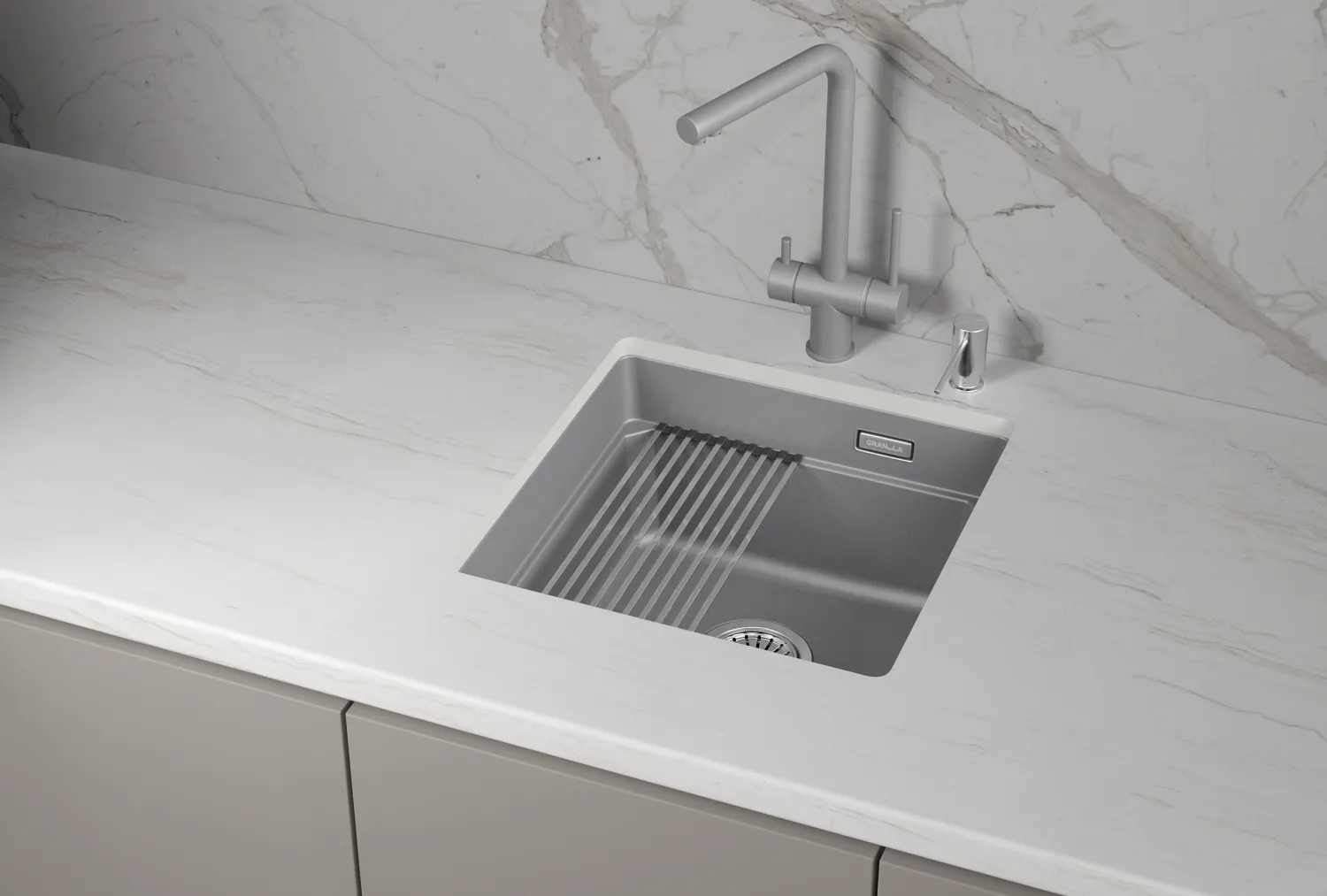 Мойка для кухни Granula Kitchen Space 4501iU алюминиум, 45х45 см, квадратная