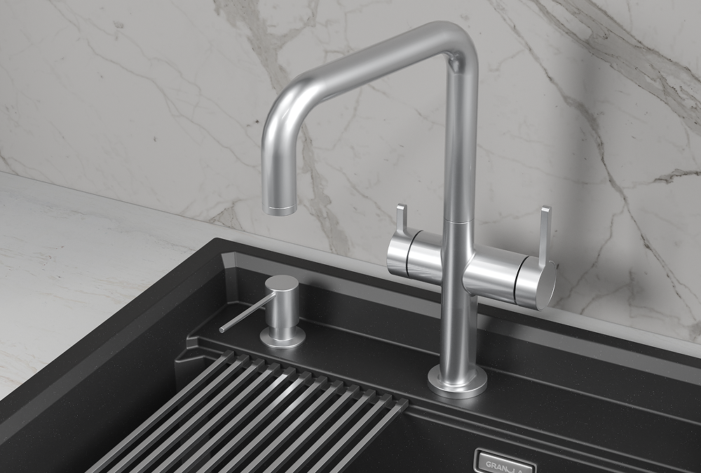 Смеситель для кухни Granula Kitchen Space 8275 нержавеющая сталь, подключение к фильтру