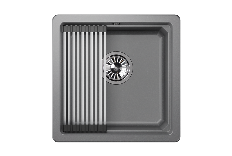 Мойка для кухни Granula Kitchen Space 4501U алюминиум, 45х45 см, квадратная
